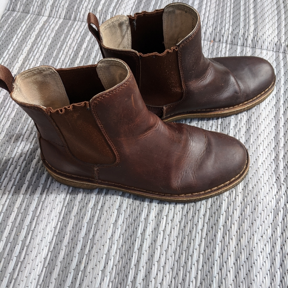 Clarks Brown Leather Chelsea Ankle Boots
